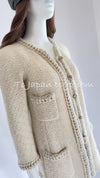 CHANEL 11A Ivory Gold Chain Trim Wool Tweed Jacket Coat 36 38 40 42 シャネル アイボリー ゴールド チェーン トリム ウール ツイード ジャケット コート 即発