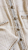 CHANEL 11A Ivory Gold Chain Trim Wool Tweed Jacket Coat 36 38 40 42 シャネル アイボリー ゴールド チェーン トリム ウール ツイード ジャケット コート 即発