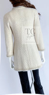 CHANEL 11A Ivory Gold Chain Trim Wool Tweed Jacket Coat 36 38 40 42 シャネル アイボリー ゴールド チェーン トリム ウール ツイード ジャケット コート 即発