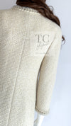 CHANEL 11A Ivory Gold Chain Trim Wool Tweed Jacket Coat 36 38 40 42 シャネル アイボリー ゴールド チェーン トリム ウール ツイード ジャケット コート 即発