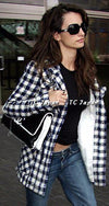 CHANEL 06A Red Blue Ivory Wool Plaid Duffle Coat 40 シャネル レッド ブルー アイボリー ウール チェック フード付 ダッフル コート 即発