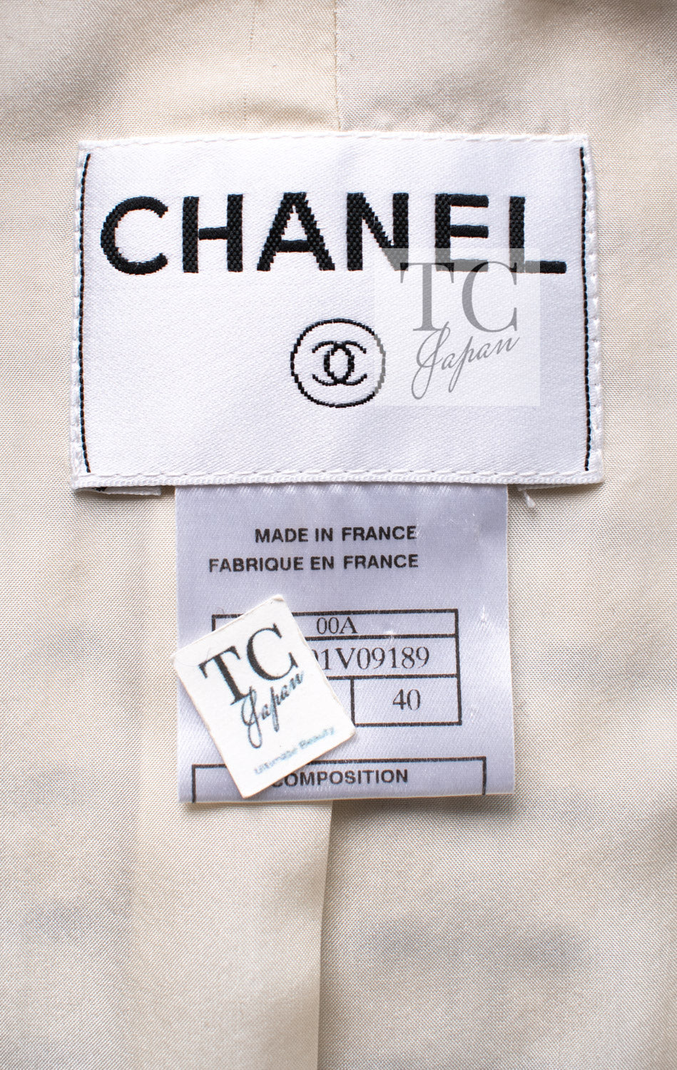 CHANEL 00A Ivory Beige Black Check Wool Alpaca Mohair Tweed Coat 38 10