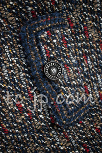 CHANEL 12A Navy Multicolor Tweed Jacket Coat 40 42 シャネル ネイビー マルチカラー ツイード ジャケット コート 即発