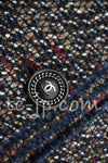 CHANEL 12A Navy Multicolor Tweed Jacket Coat 40 42 シャネル ネイビー マルチカラー ツイード ジャケット コート 即発
