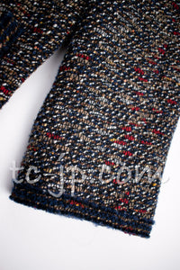 CHANEL 12A Navy Multicolor Tweed Jacket Coat 40 42 シャネル ネイビー マルチカラー ツイード ジャケット コート 即発