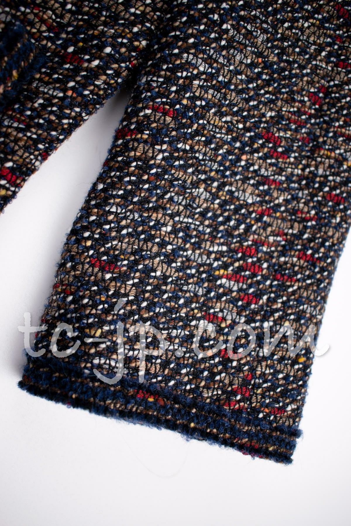 CHANEL 12A Navy Multicolor Tweed Jacket Coat 40 42 シャネル ネイビー マルチカラー ツイード ジャケット コート 即発