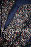 CHANEL 12A Navy Multicolor Tweed Jacket Coat 40 42 シャネル ネイビー マルチカラー ツイード ジャケット コート 即発