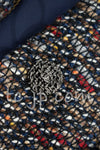 CHANEL 12A Navy Multicolor Tweed Jacket Coat 40 42 シャネル ネイビー マルチカラー ツイード ジャケット コート 即発