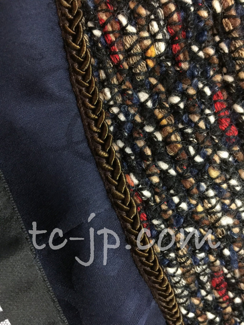 CHANEL 12A Navy Multicolor Tweed Jacket Coat 40 42 シャネル ネイビー マルチカラー ツイード ジャケット コート 即発
