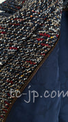 CHANEL 12A Navy Multicolor Tweed Jacket Coat 40 42 シャネル ネイビー マルチカラー ツイード ジャケット コート 即発