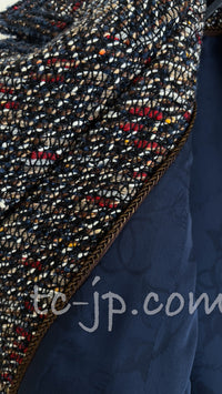 CHANEL 12A Navy Multicolor Tweed Jacket Coat 40 42 シャネル ネイビー マルチカラー ツイード ジャケット コート 即発