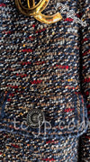 CHANEL 12A Navy Multicolor Tweed Jacket Coat 40 42 シャネル ネイビー マルチカラー ツイード ジャケット コート 即発