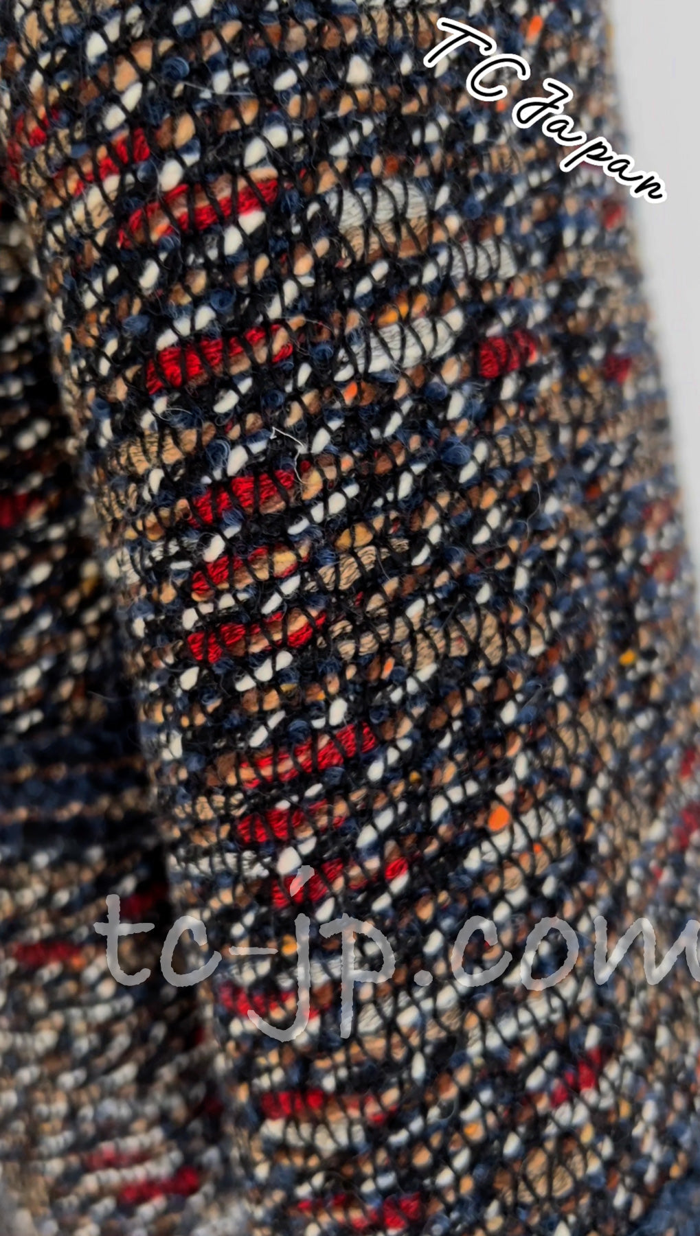CHANEL 12A Navy Multicolor Tweed Jacket Coat 40 42 シャネル ネイビー マルチカラー ツイード ジャケット コート 即発