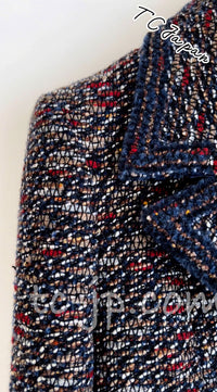 CHANEL 12A Navy Multicolor Tweed Jacket Coat 40 42 シャネル ネイビー マルチカラー ツイード ジャケット コート 即発