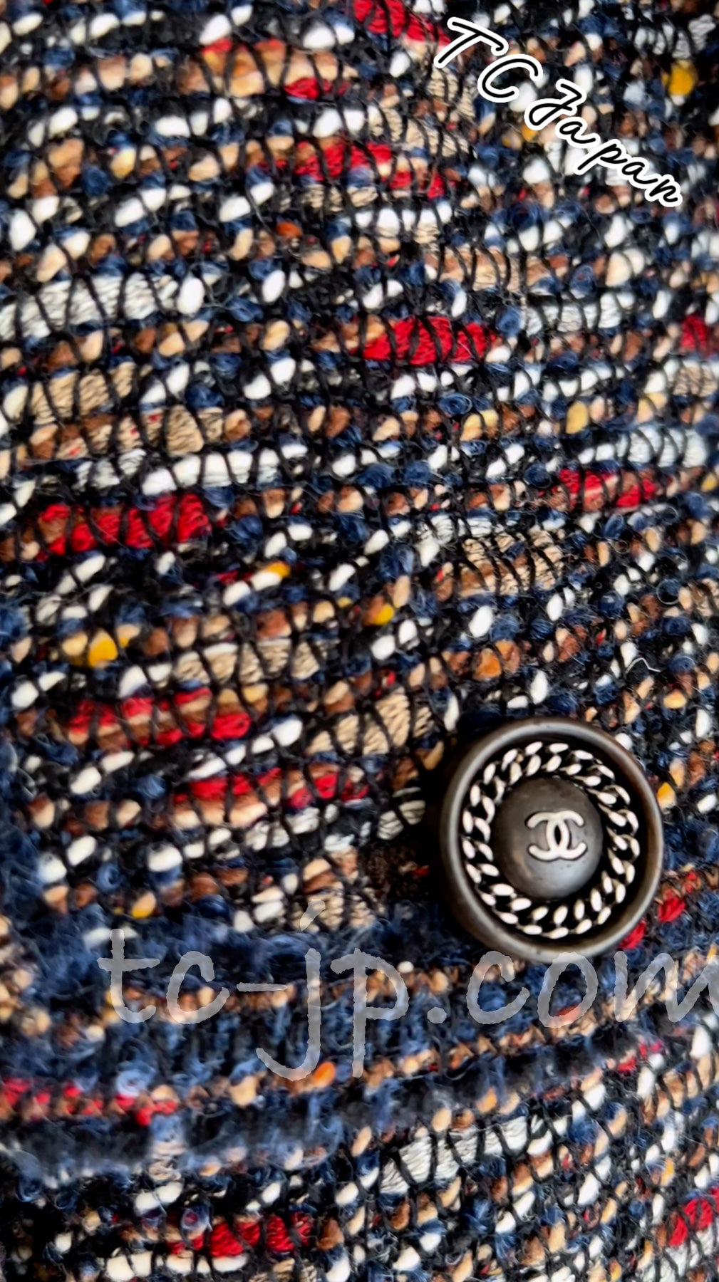 CHANEL 12A Navy Multicolor Tweed Jacket Coat 40 42 シャネル ネイビー マルチカラー ツイード ジャケット コート 即発