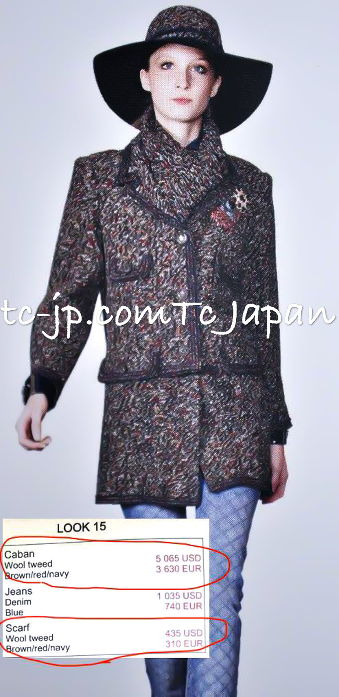 CHANEL 12A Navy Multicolor Tweed Jacket Coat 40 42 シャネル ネイビー マルチカラー ツイード ジャケット コート 即発