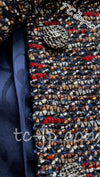 CHANEL 12A Navy Multicolor Tweed Jacket Coat 40 42 シャネル ネイビー マルチカラー ツイード ジャケット コート 即発