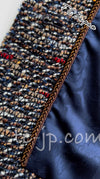 CHANEL 12A Navy Multicolor Tweed Jacket Coat 40 42 シャネル ネイビー マルチカラー ツイード ジャケット コート 即発