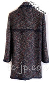 CHANEL 12A Navy Multicolor Tweed Jacket Coat 40 42 シャネル ネイビー マルチカラー ツイード ジャケット コート 即発
