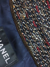 CHANEL 12A Navy Multicolor Tweed Jacket Coat 40 42 シャネル ネイビー マルチカラー ツイード ジャケット コート 即発