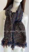CHANEL 12A Navy Multicolor Tweed Jacket Coat 40 42 シャネル ネイビー マルチカラー ツイード ジャケット コート 即発