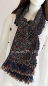 CHANEL 12A Navy Multicolor Tweed Jacket Coat 40 42 シャネル ネイビー マルチカラー ツイード ジャケット コート 即発