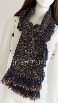 CHANEL 12A Navy Multicolor Tweed Jacket Coat 40 42 シャネル ネイビー マルチカラー ツイード ジャケット コート 即発