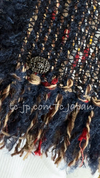 CHANEL 12A Navy Multicolor Tweed Jacket Coat 40 42 シャネル ネイビー マルチカラー ツイード ジャケット コート 即発