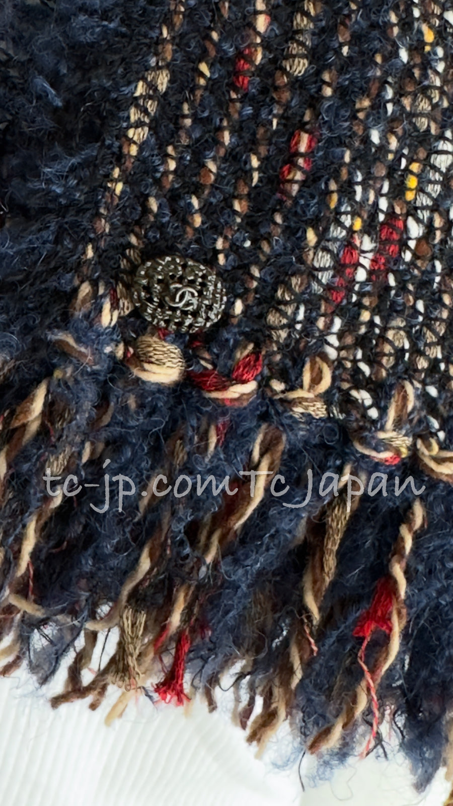 CHANEL 12A Navy Multicolor Tweed Jacket Coat 40 42 シャネル ネイビー マルチカラー ツイード ジャケット コート 即発