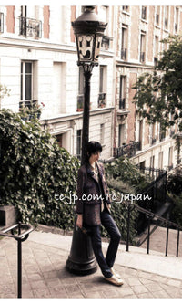 CHANEL 12A Navy Multicolor Tweed Jacket Coat 40 42 シャネル ネイビー マルチカラー ツイード ジャケット コート 即発