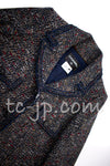 CHANEL 12A Navy Multicolor Tweed Jacket Coat 40 42 シャネル ネイビー マルチカラー ツイード ジャケット コート 即発