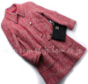 CHANEL 01A Red Wool Silk CC Buttons Tweed Coat 40 42 シャネル レッド ウール シルク CCボタン ツイード コート 即発