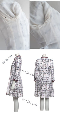 CHANEL 20S White Black Red Logo Dress Coat 34 シャネル ホワイト ブラック レッド ロゴ ワンピース コート 即発