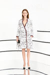 CHANEL 20S White Black Red Logo Dress Coat 34 シャネル ホワイト ブラック レッド ロゴ ワンピース コート 即発