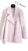 CHANEL 17A Pale Baby Pink Mohair Wool Jacket Coat 36 38 シャネル 軽くてふわふわ 淡い ベビーピンク モヘア ウール ジャケット コート 即発