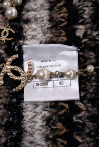 CHANEL 19A Black Brown Wool Alpaca Knit Long Cardigan Coat 42 44 46 シャネル ブラック ブラック ウール アルパカ ニット ロング カーディガン コート 即発 - TC JAPAN