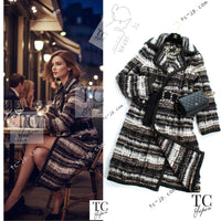 CHANEL 19A Black Brown Wool Alpaca Knit Long Cardigan Coat 42 44 46 シャネル ブラック ブラック ウール アルパカ ニット ロング カーディガン コート 即発