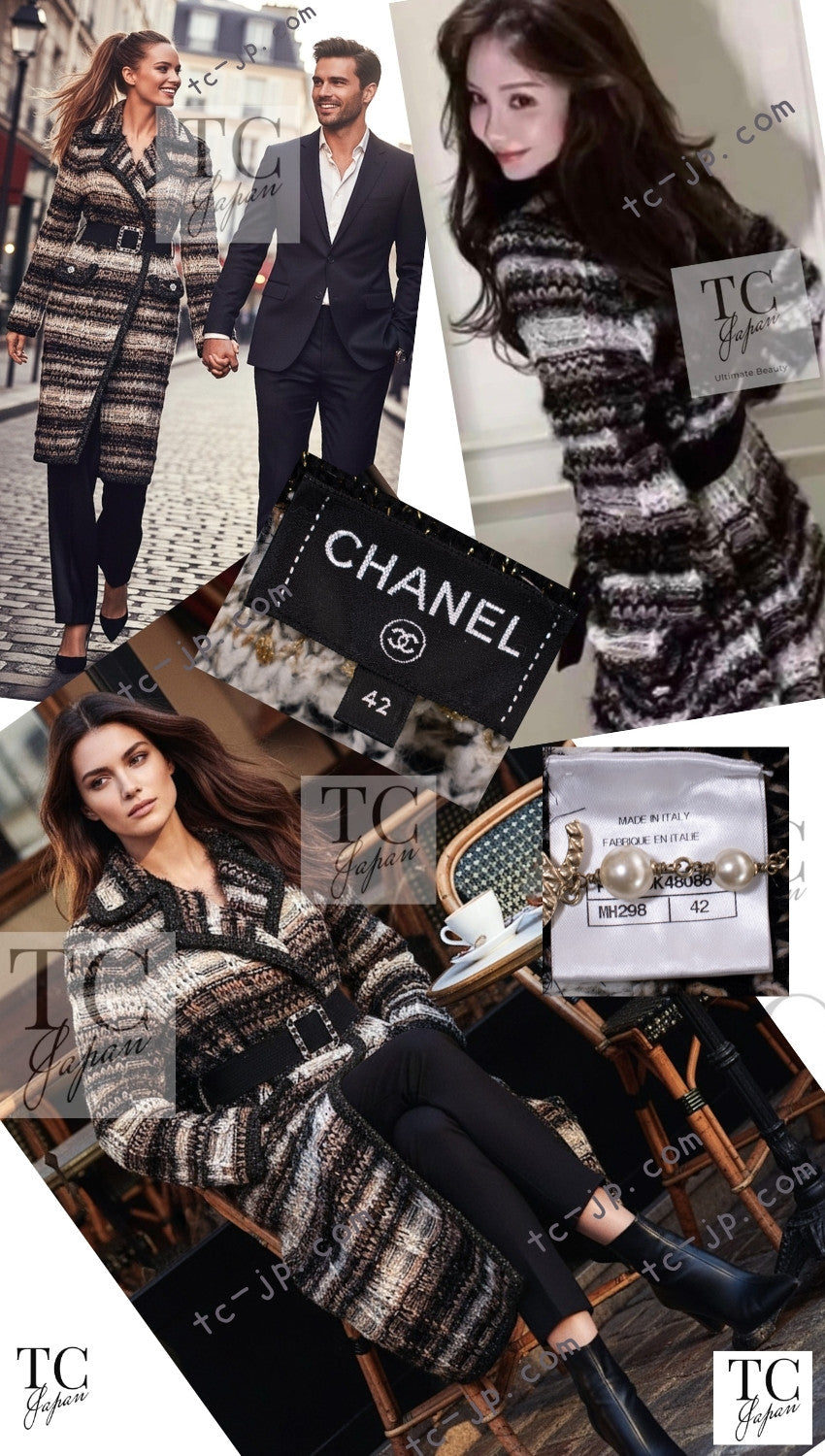 CHANEL 19A Black Brown Wool Alpaca Knit Long Cardigan Coat 42 44 46 シャネル ブラック ブラック ウール アルパカ ニット ロング カーディガン コート 即発