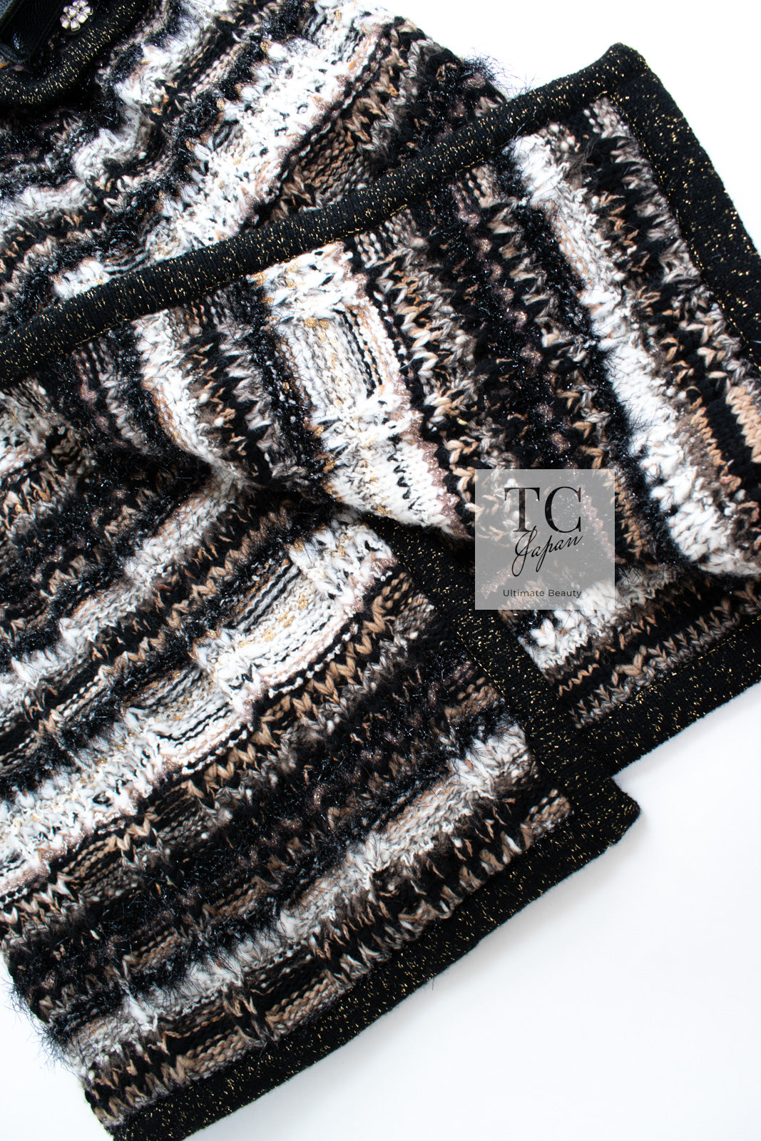 CHANEL 19A Black Brown Wool Alpaca Knit Long Cardigan Coat 42 44 46 シャネル ブラック ブラック ウール アルパカ ニット ロング カーディガン コート 即発