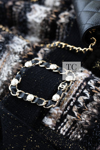 CHANEL 19A Black Brown Wool Alpaca Knit Long Cardigan Coat 42 44 46 シャネル ブラック ブラック ウール アルパカ ニット ロング カーディガン コート 即発