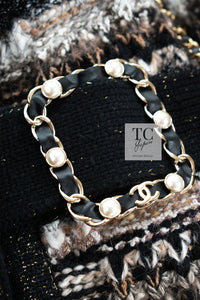 CHANEL 19A Black Brown Wool Alpaca Knit Long Cardigan Coat 42 44 46 シャネル ブラック ブラック ウール アルパカ ニット ロング カーディガン コート 即発