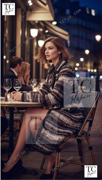 CHANEL 19A Black Brown Wool Alpaca Knit Long Cardigan Coat 42 44 46 シャネル ブラック ブラック ウール アルパカ ニット ロング カーディガン コート 即発 - TC JAPAN