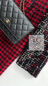 CHANEL 17A Red Black Double Wool Tweed Coat 36 シャネル レッド ブラック ダブル ウール ツイード コート 即発