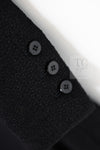 CHANEL 01A Black Wool Double Blend Basic Long Coat 36 シャネル ブラック ウール 混合 ダブル ロング コート 定番 即発