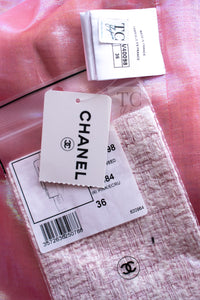 CHANEL 16S Blush Pink Collarless Tweed Jacket Coat 36 38 シャネル ピンク ノーカラー ツイード ジャケット コート 即発