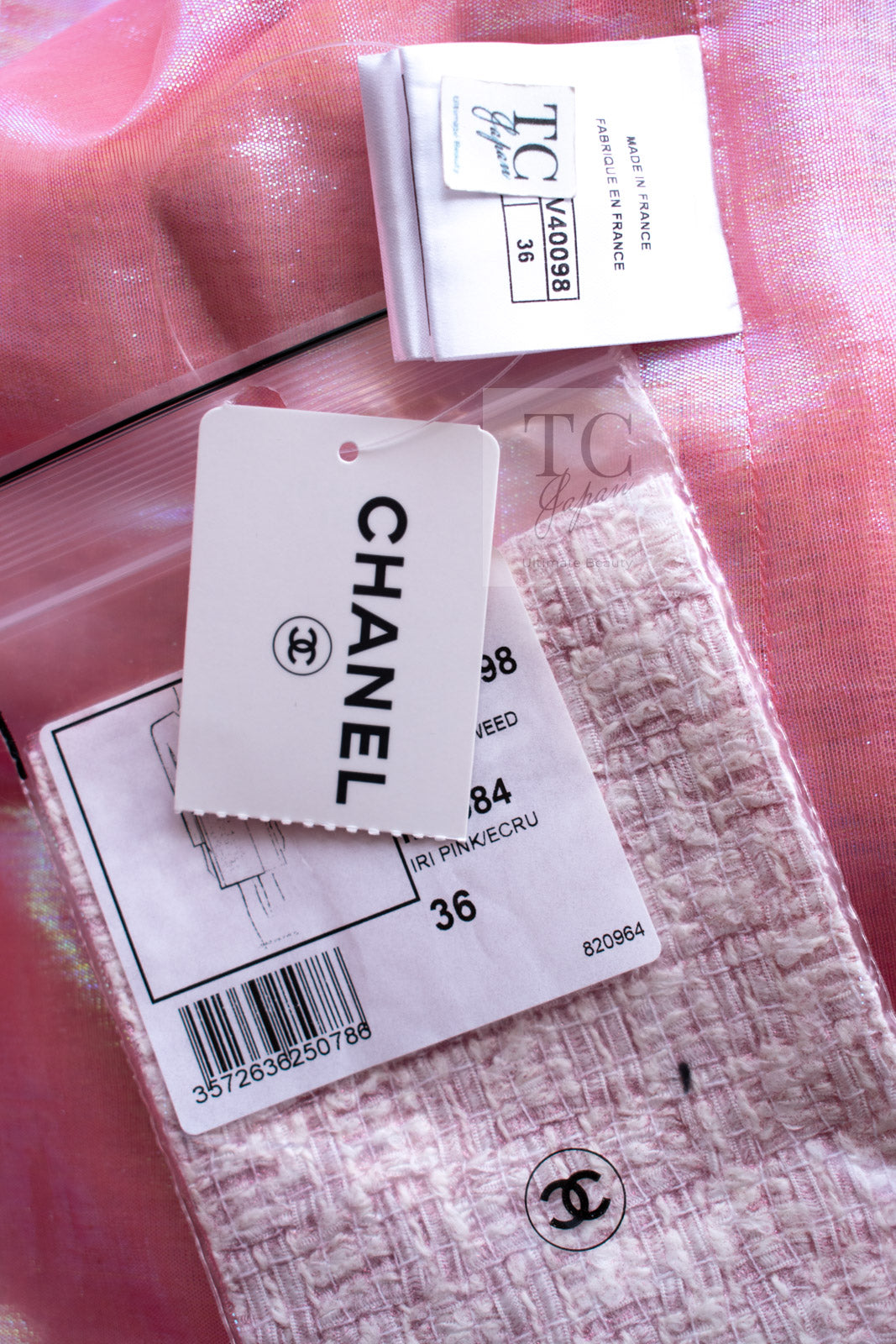 CHANEL 16S Blush Pink Collarless Tweed Jacket Coat 36 38 シャネル ピンク ノーカラー ツイード ジャケット コート 即発