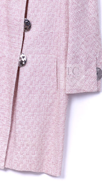 CHANEL 16S Blush Pink Collarless Tweed Jacket Coat 36 38 シャネル ピンク ノーカラー ツイード ジャケット コート 即発
