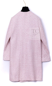 CHANEL 16S Blush Pink Collarless Tweed Jacket Coat 36 38 シャネル ピンク ノーカラー ツイード ジャケット コート 即発