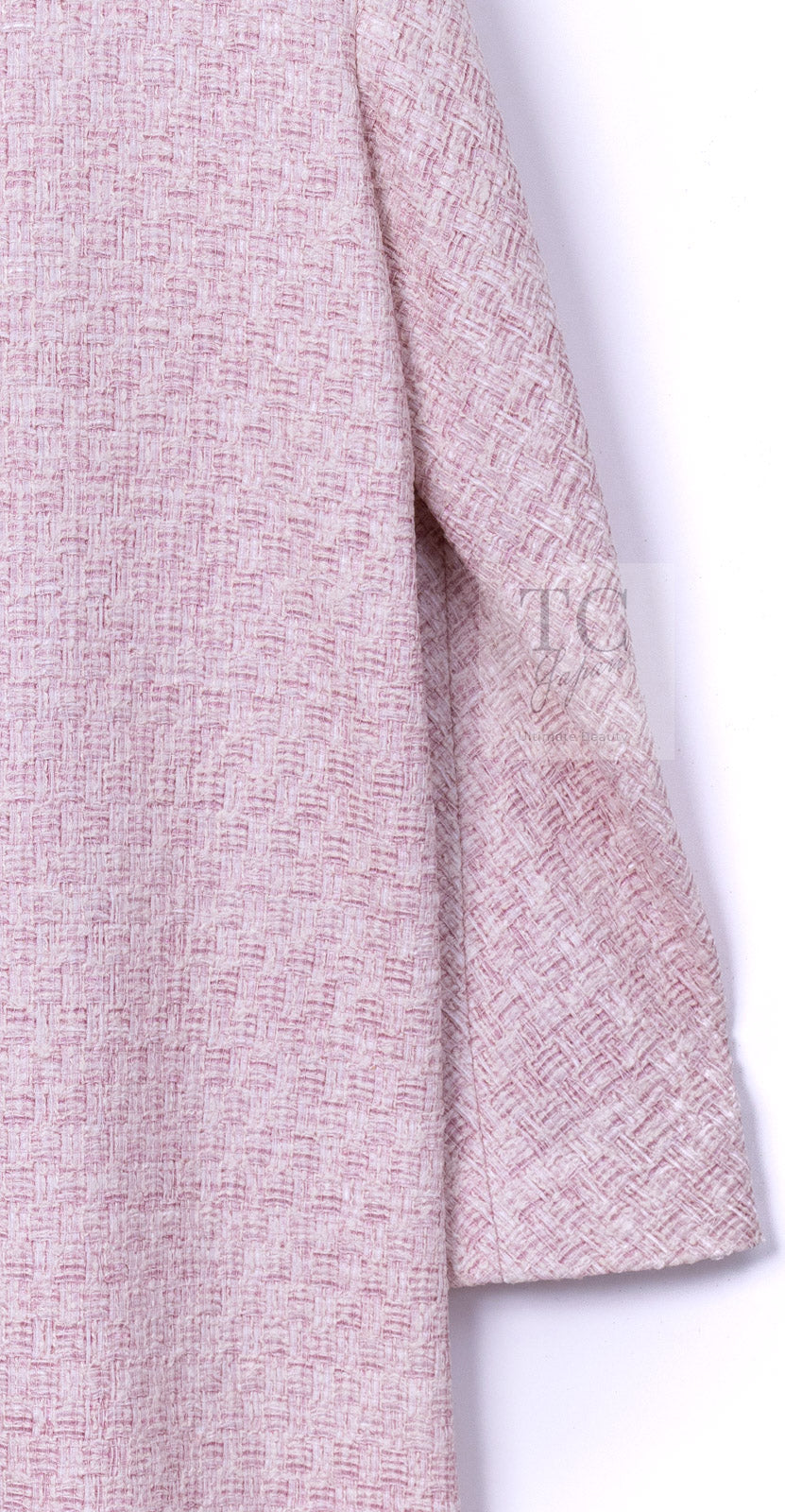 CHANEL 16S Blush Pink Collarless Tweed Jacket Coat 36 38 シャネル ピンク ノーカラー ツイード ジャケット コート 即発