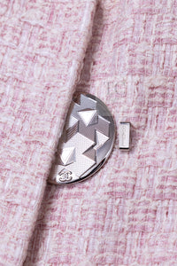 CHANEL 16S Blush Pink Collarless Tweed Jacket Coat 36 38 シャネル ピンク ノーカラー ツイード ジャケット コート 即発